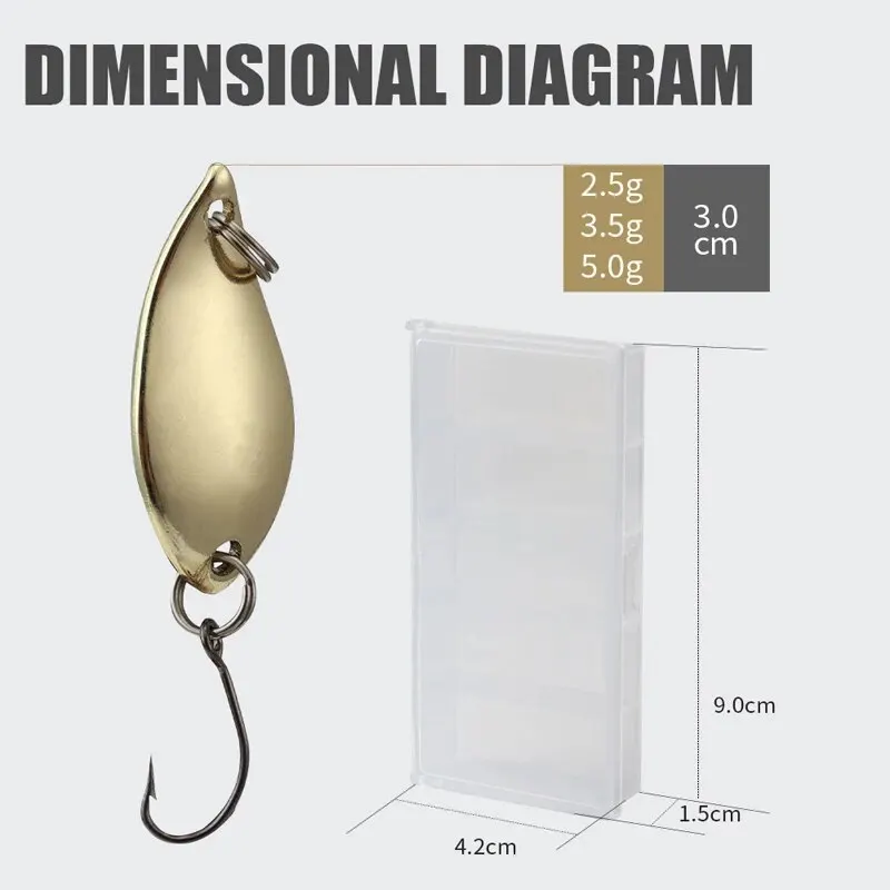 Kit de pesca de 2,5g/3,5g/5g, plantilla, cuchara, señuelo, juego de cebo, Spinner de Metal duro, cuchara Wobbler, trucha, lubina, equipo de pesca, señuelo, cuchara, cebo - imagen 4