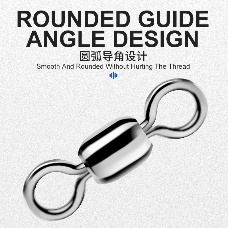 OBSESSÓN WYJ001 10 unids/bolsa 1 # -8 #   Grúa giratoria de acero inoxidable, conector de señuelo de pesca de agua salada, barril rodante giratorio - imagen 4