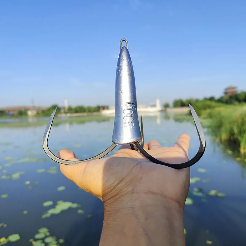 Anzuelos triples con púas para pesca en aguas profundas - imagen 2
