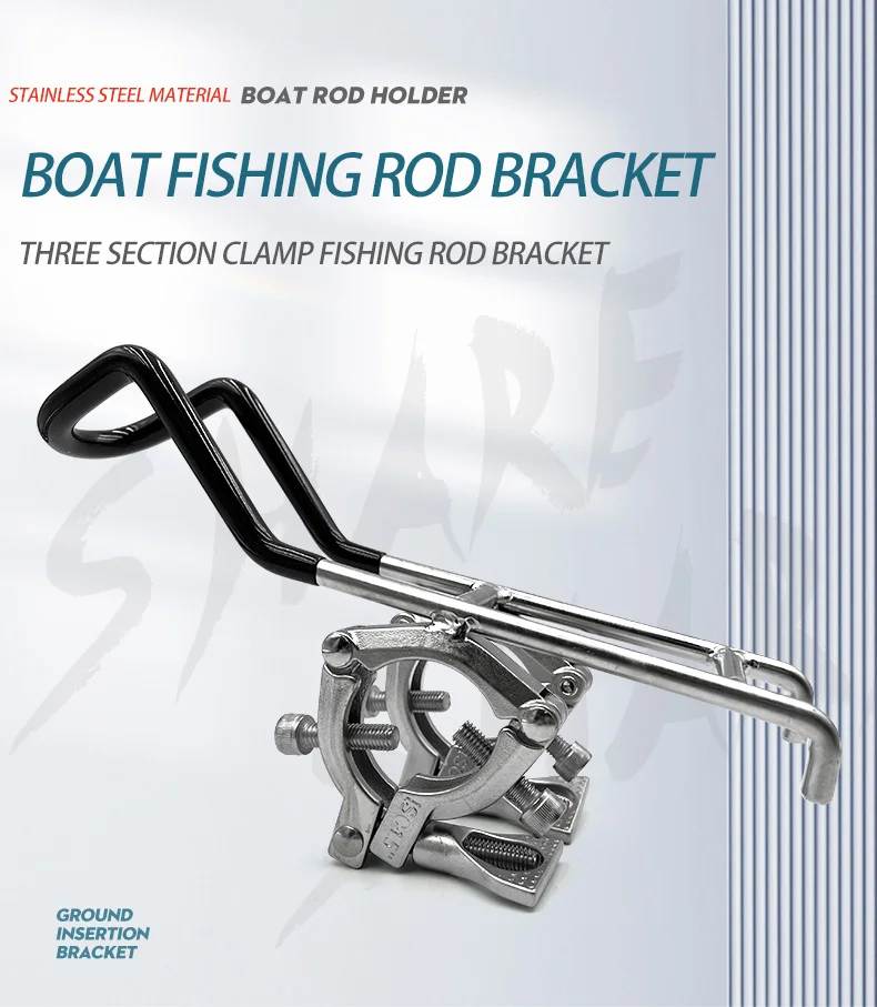 Este soporte de caña de pesca de barco de acero inoxidable ofrece una agarre segura y estabilidad para una experiencia de pesca sin problemas