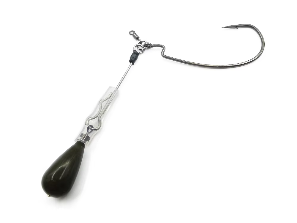 Un señuelo de pesca con un gancho en el extremo