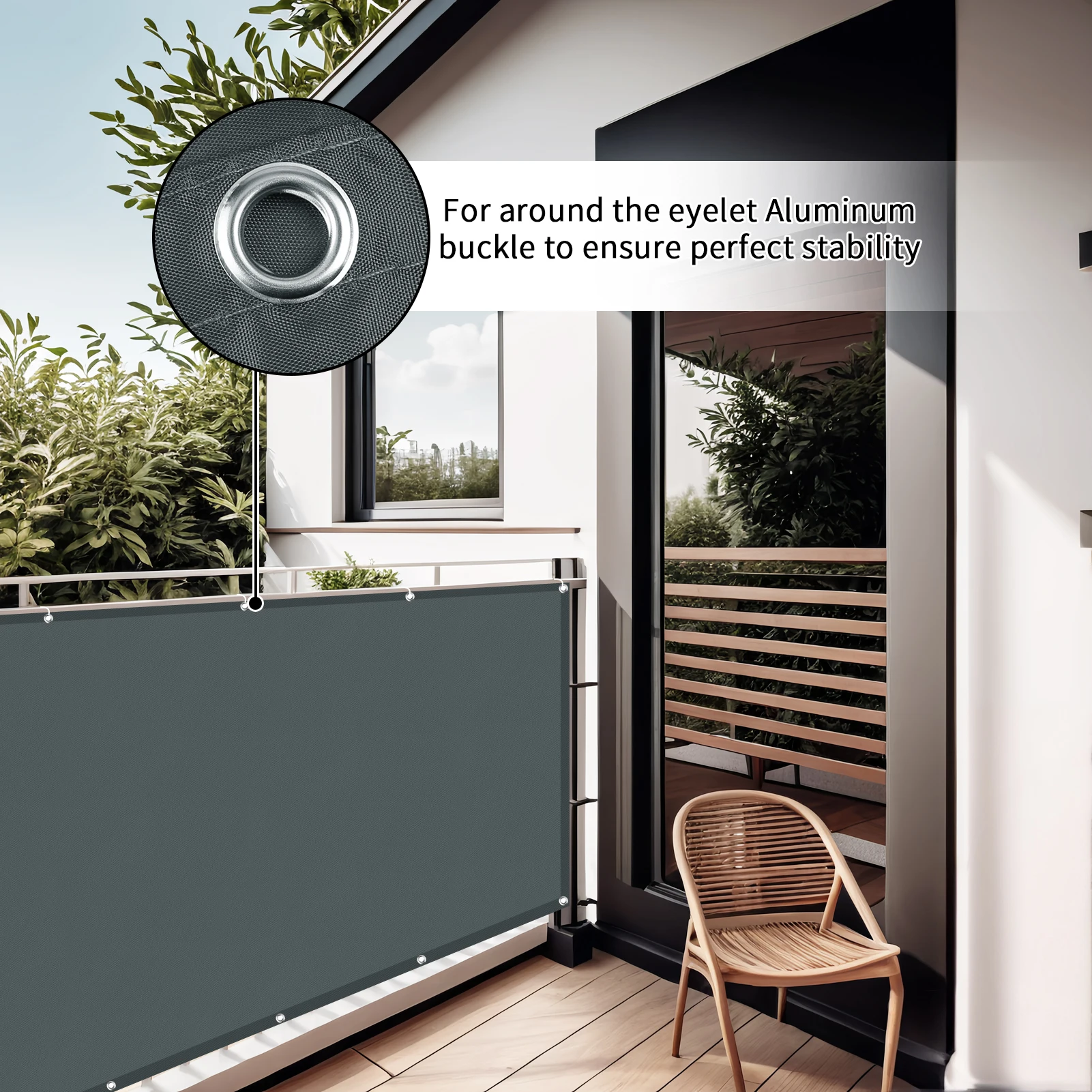 Cubierta de valla para pantalla de privacidad de balcón, protección UV, resistente a la intemperie, impermeable, para apartamentos, Patio, exterior, patio trasero, porche - imagen 3