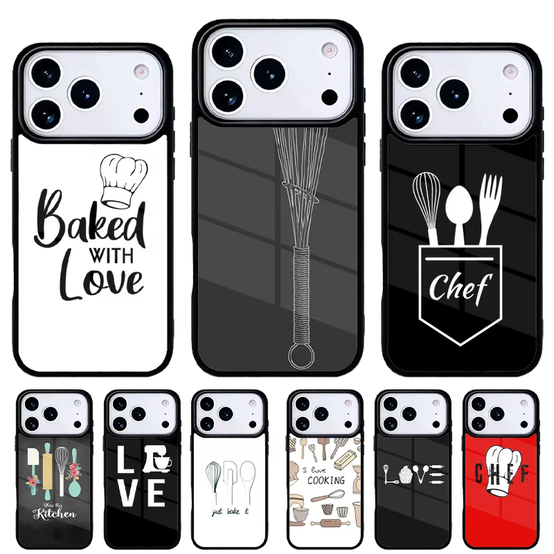 Funda iPhone carcasa trasera estilo cuchillo chef Love Baking