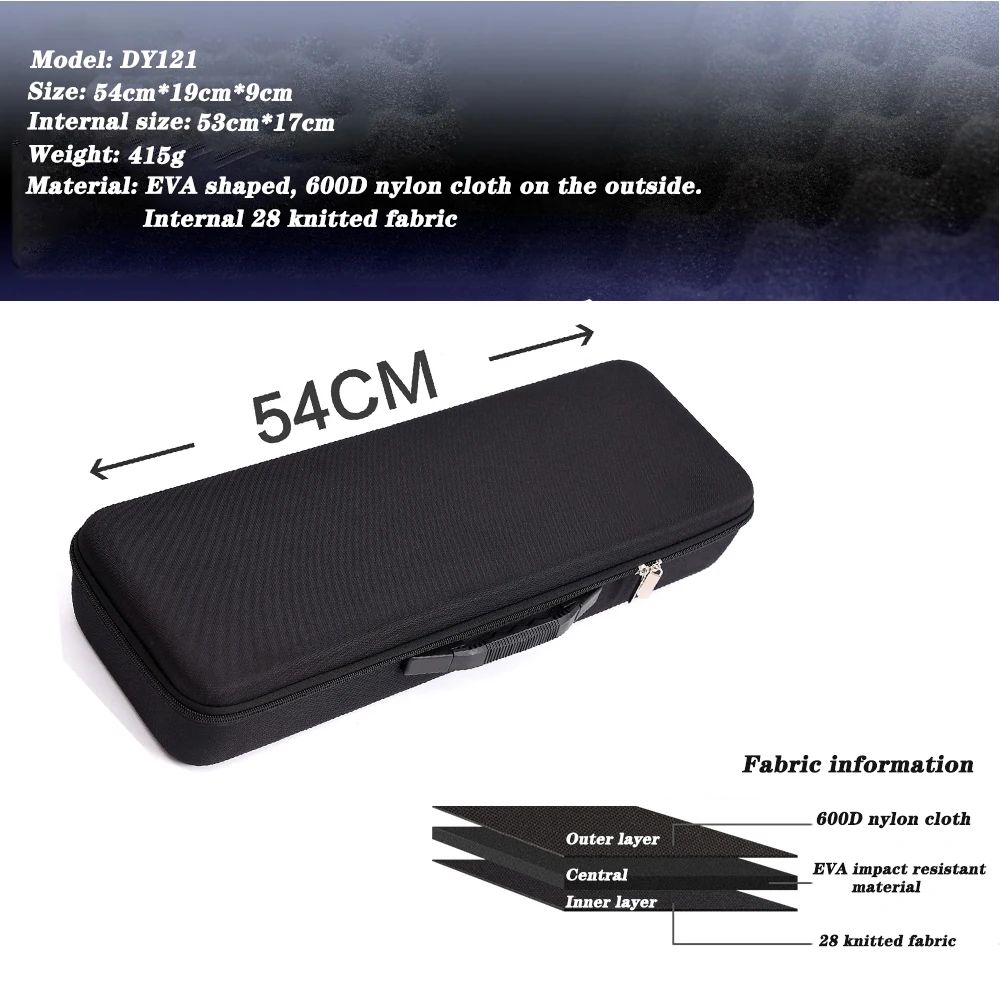Bolsa de pesca portátil EVA, bolsa para caña de pescar a prueba de golpes, 54 CM, Harde Schaal Spons Vis Wiel, accesorios Gereedschapskist - imagen 3