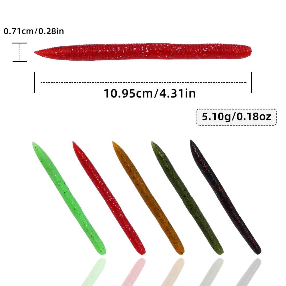 12 Uds. De cebos blandos para fideos y accesorios de señuelo, juego de aparejos de pesca flotantes sin plomo para pesca de lubina negra en Texas It is - imagen 5