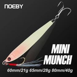NOEBY-señuelo de pesca con plantilla de Metal, 21g, 28g, 40g, cuchara de fundición costera, cebo duro Artificial para lubina, aparejos de plantillas de pesca de mar