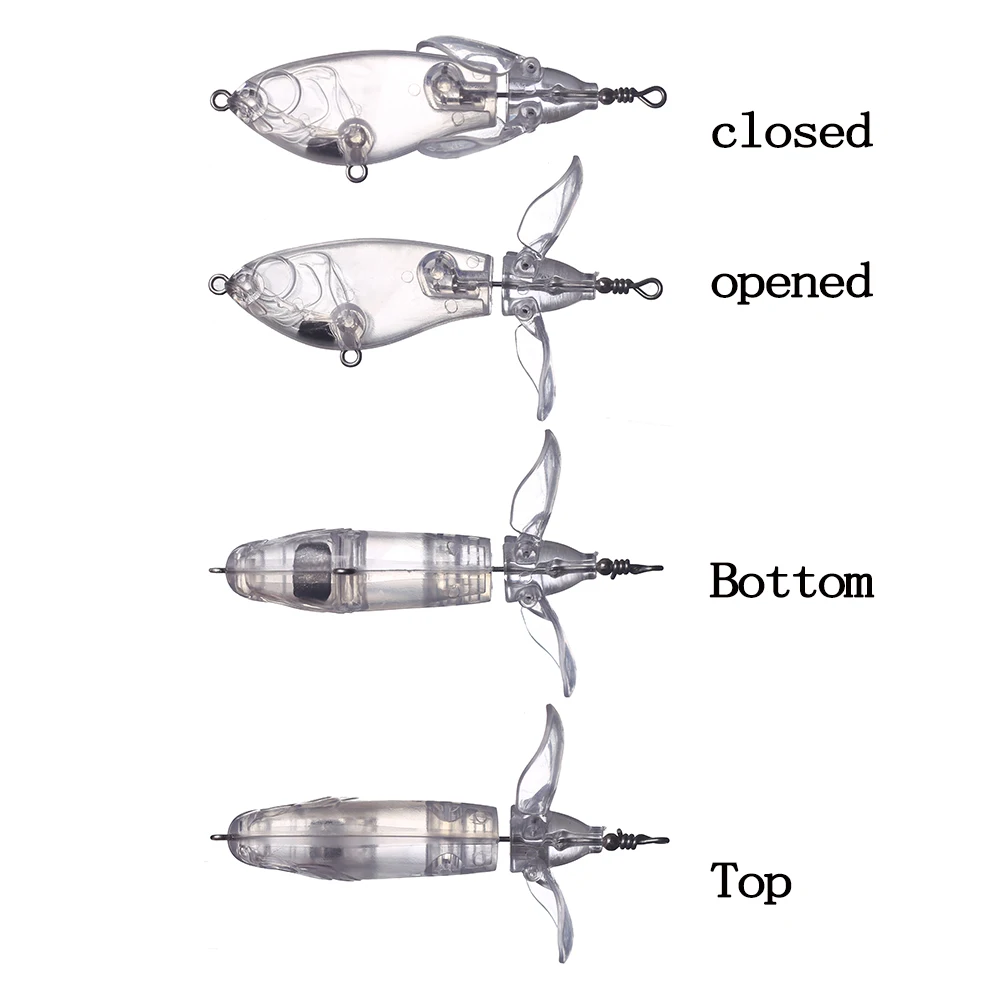 Chan'sHuang-Cebo en blanco sin pintar, 10 piezas, 85mm/95mm, cola giratoria, Popper, Señuelos de Pesca artificiales DIY - imagen 3
