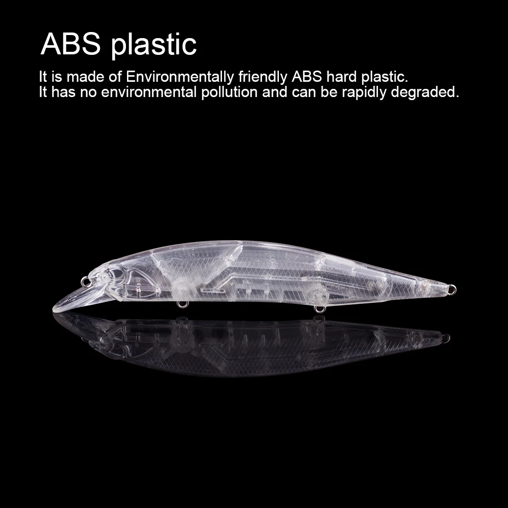 Hanlin-señuelo de pesca flotante transparente, cebo de pesca de trucha, cuerpos de plástico duro, Jerkbait, aparejos sin pintar, 10/20 piezas, 13,5 CM, 14,5G - imagen 5