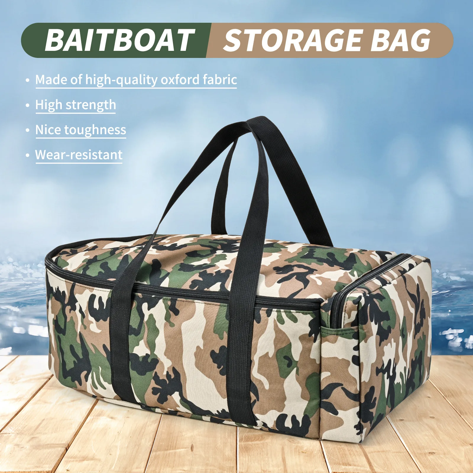 Bolsa de aparejos de pesca repelente al agua portátil de gran capacidad, bolsa de almacenamiento para barcos de pesca, bolsa de almacenamiento para barcos, equipo de pesca - imagen 2