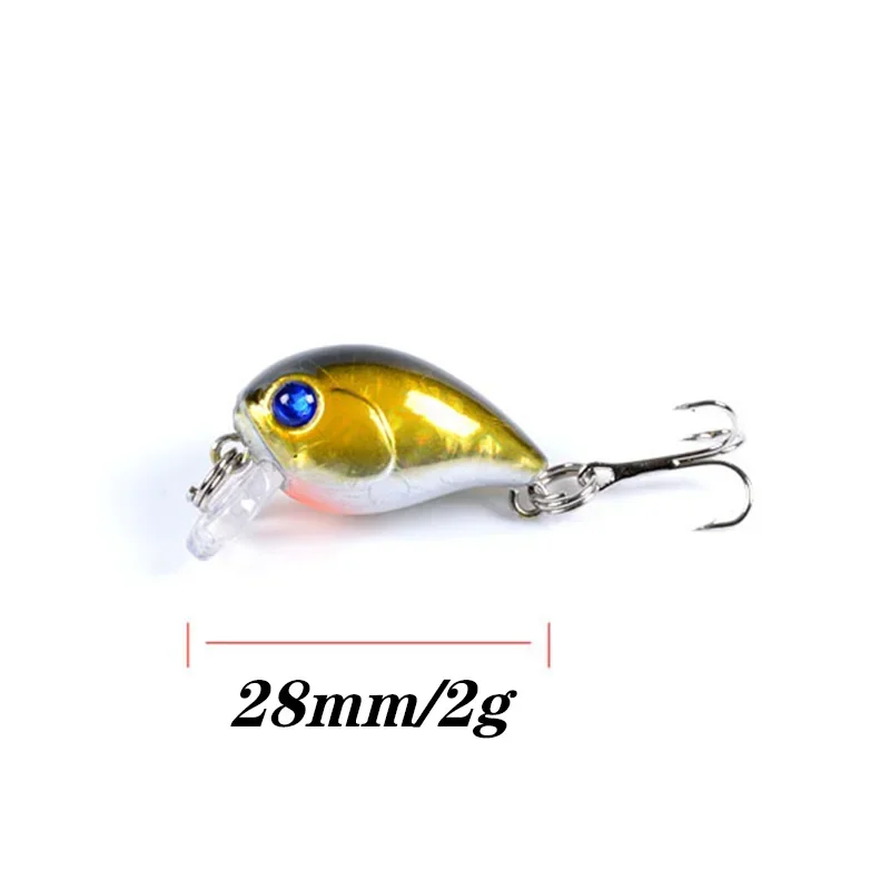 1 unidad de Mini Señuelos de Pesca con manivela, 2,8 cm, 2g, cebo duro que se hunde, plantilla Wobbler, Swimbait, Crankbait, carpa, lubina rayada, aparejos de Pesca - imagen 2