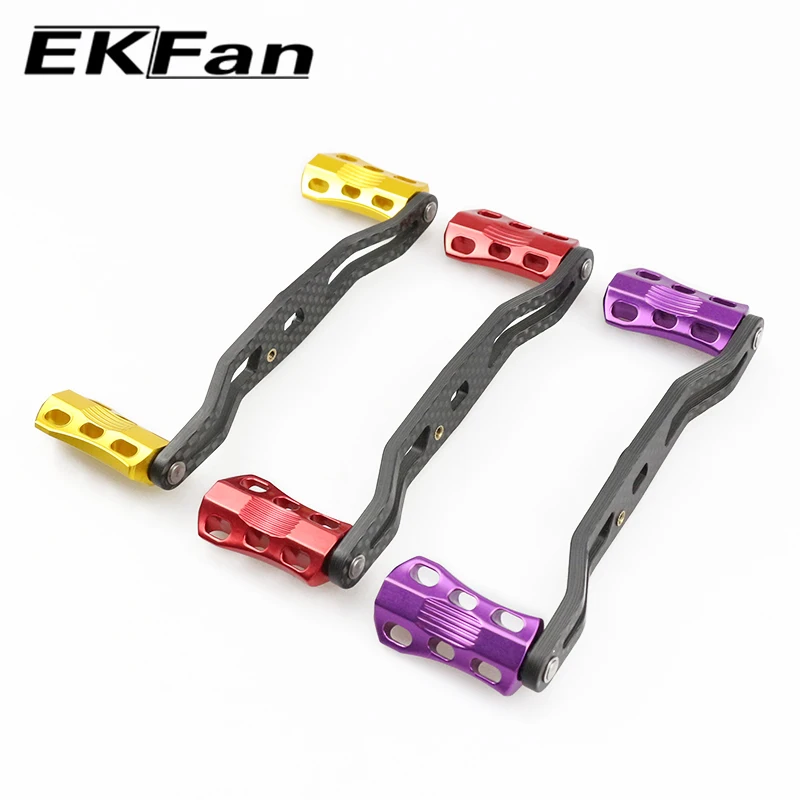 EKFAN-manijas de carbono de 120MM, perillas de aleación, agujeros de 8x5MM para carrete de pesca Dawa Baitcast, piezas DIY - imagen 4
