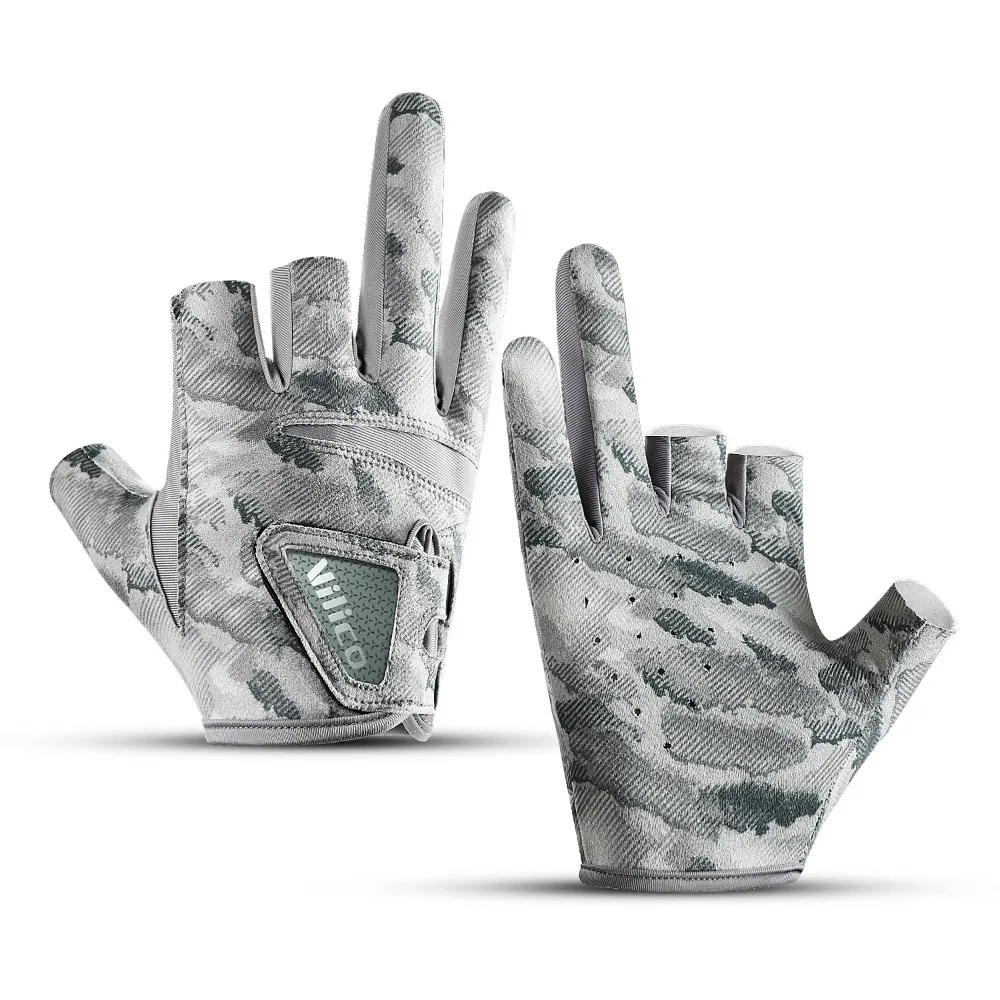 Nuevos guantes de pesca de seda de hielo, guantes transpirables antideslizantes con corte de tres dedos, protector solar, guantes finos de 3 dedos, equipo para peces - imagen 4