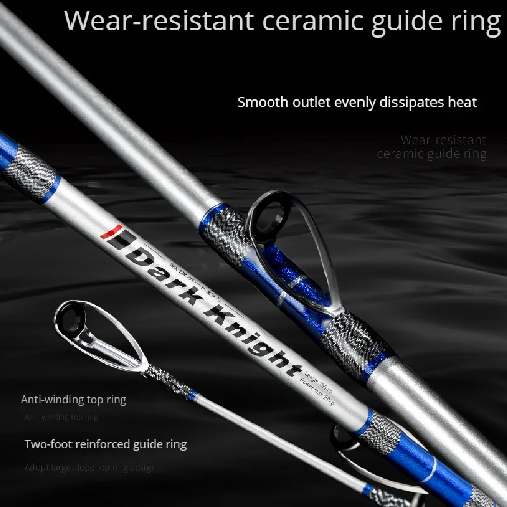 Caña de pescar de barco súper dura, agua salada, aparejos de punta sólida, productos giratorios de fundición profesional, Jigging de caña, herramientas de compresión - imagen 5