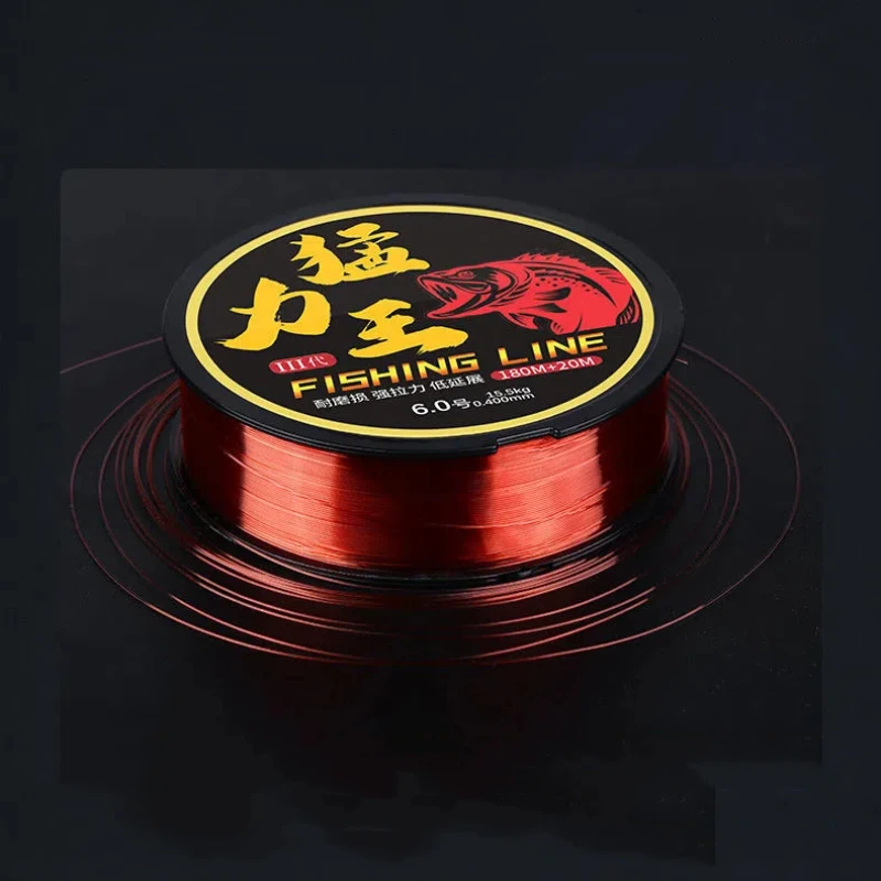 Sedal de pesca de nailon de 200m, hilo principal de fuerte tensión, suave, no rodante, para carpa, señuelo, equipo de pesca - imagen 5