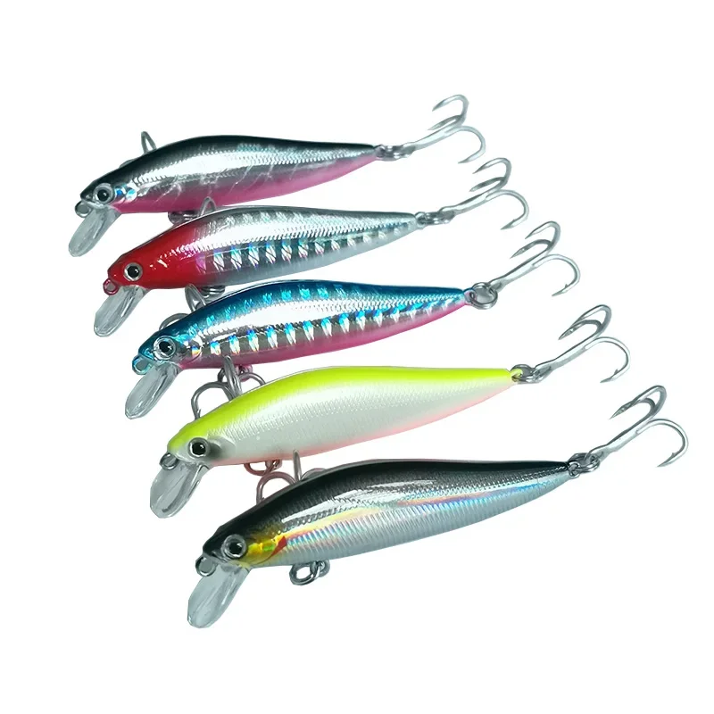 Señuelo de Pesca Minnow, cebo Artificial que se hunde, ojos 3D, Wobblers de plástico, aparejos de Pesca, sistema magnético de fundición lejana, 4,3g, 1 Uds. - imagen 5