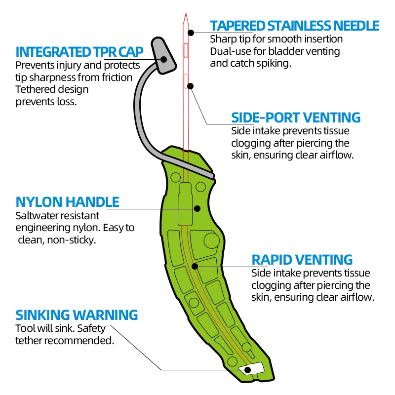 LETOYO-Herramienta de selección de ventilación, aguja hueca de acero inoxidable de 5,7 pulgadas, herramientas de pesca para barco de pesca en el mar, accesorios de pesca - imagen 3