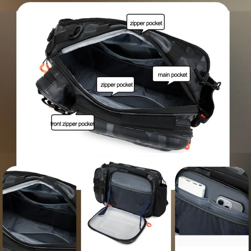 Bolsa de pecho táctica pesca con soporte caña y accesorios - imagen 4