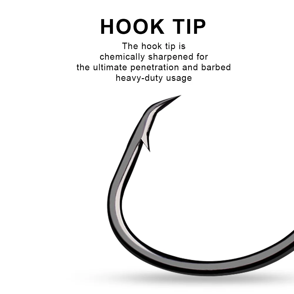 Mejore su experiencia de pesca con ganchos duraderos y afilados diseñados para la máxima penetración y uso de servicio pesado