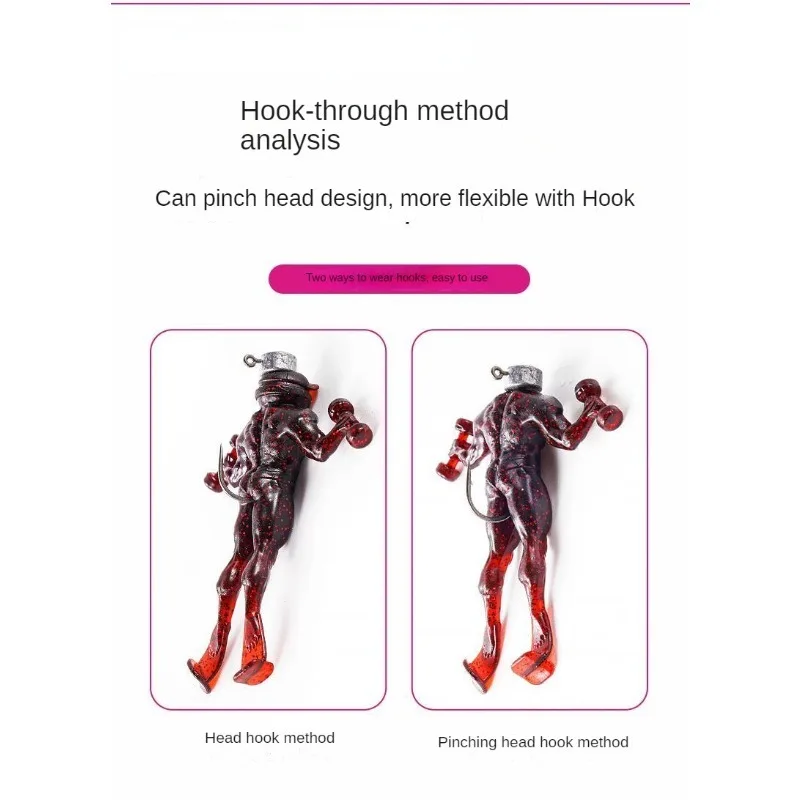 Cebo de subcebo humanoide para microondas, 8 piezas, novedad de 2024, tipo flotante favorito de los bajos con fuerte encanto - imagen 3