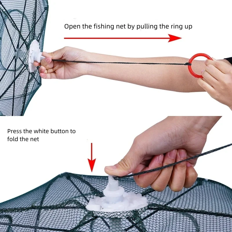 Trampa de Pesca Paraguas Plegable para Peces, Camarones y Cangrejos - imagen 4