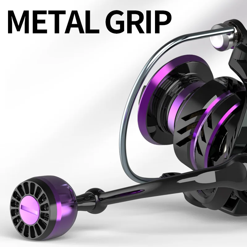 LINNHUE-carrete giratorio de Metal HP500-7000 EVA Grip, accesorio de pesca, arrastre máximo de 10kg, equipo para artículos de pesca - imagen 4