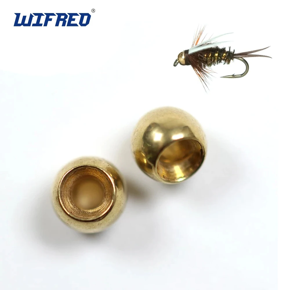 Wifreo 50 Uds. Cuentas de latón para atar moscas, cabeza de cuentas de ninfa, cuentas para atar moscas de 2,4mm, 2,8mm, 3,3mm, 3,8mm, Material de pesca con mosca de China, venta al por mayor
