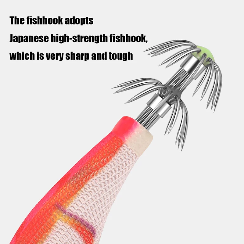 FSDZSO-Cebo de calamar 2,5 #3,0 #3,5 #, anzuelo de calamar, señuelos de camarón de madera, cebo de sepia realista, cebo de pulpo de silicona - imagen 5