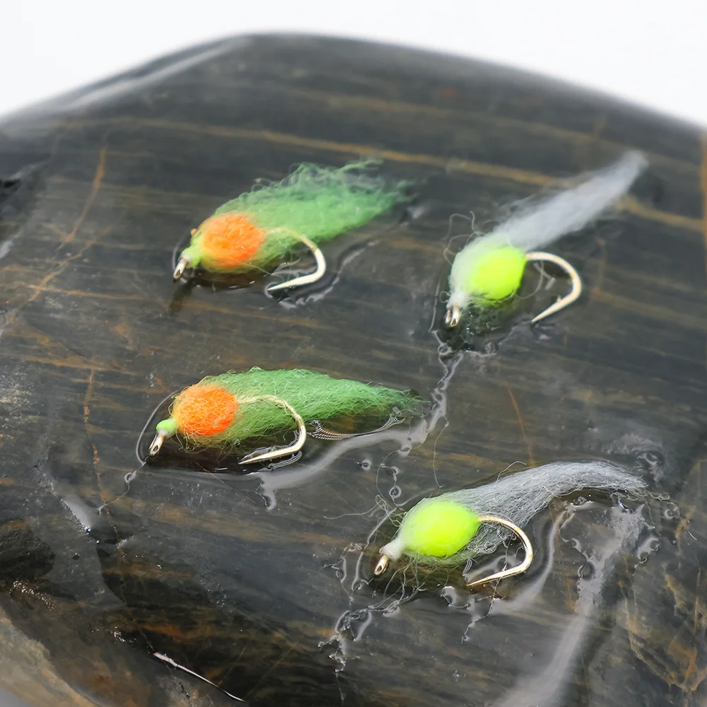 Wifreo Mosca Ninja #14 Trucha Salmón Glo-Bugs UV Naranja Verde - imagen 5