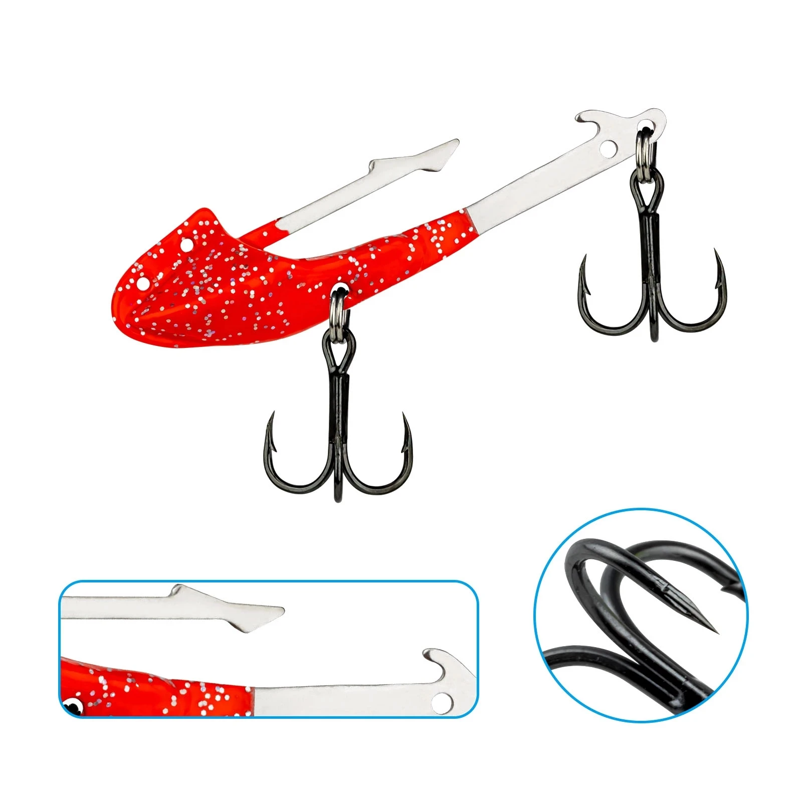 Machete-señuelo de cabeza Jigging, 15g, 6,5 cm, Wobbler, Metal, Micro Jig para gusano blando, Swimbait, gancho luminoso en forma de hoz, depredador, Lucio - imagen 4