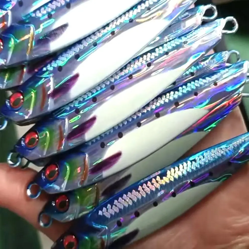 60g 80g caballa brillo plantilla de Metal pesca cebo duro aparejos de pesca Shore Cast Vertical Jigging Jigpara señuelos de agua salada para atún