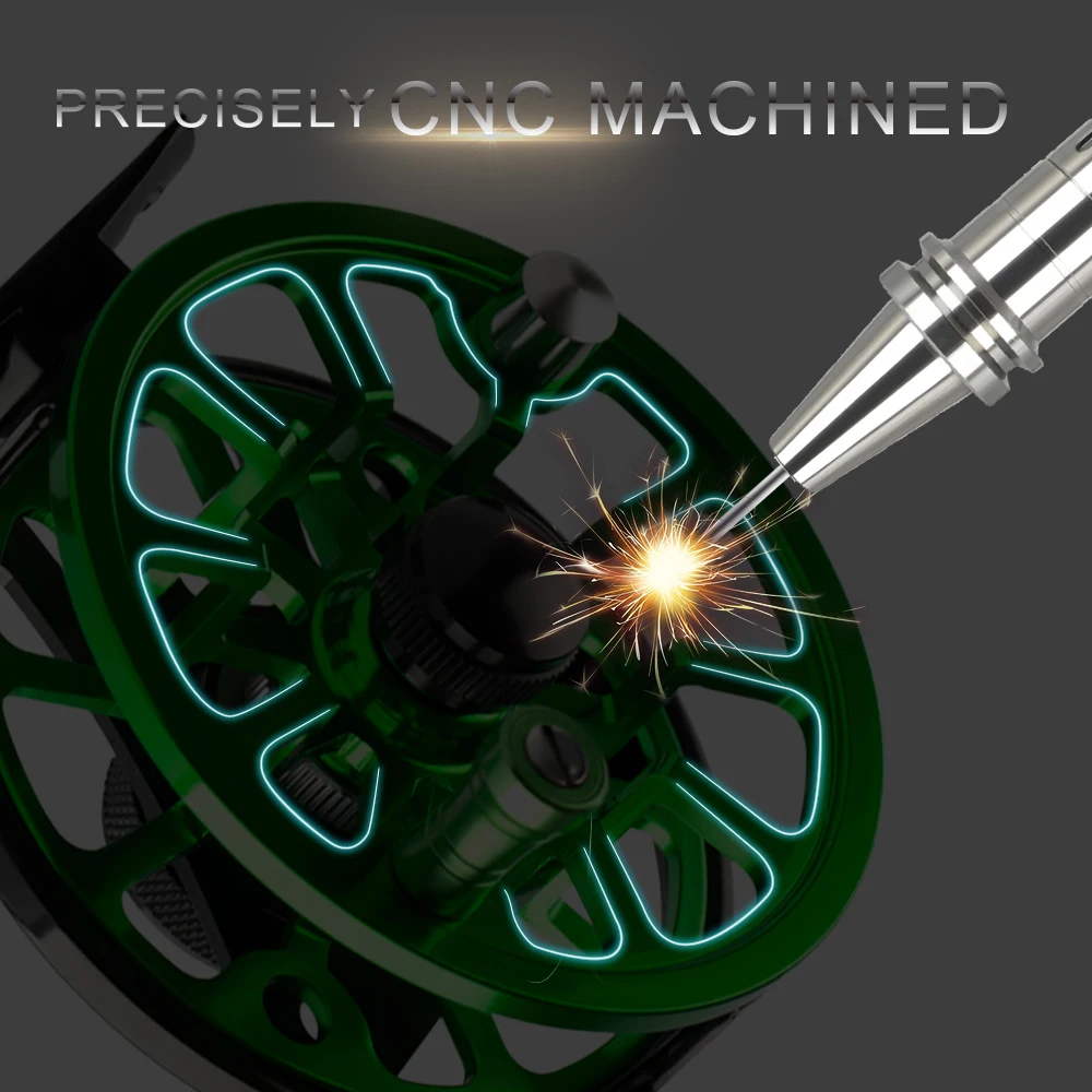 HERCULES-Carrete de pesca con mosca con cuerpo de aleación de aluminio, 3, 4, 5, 6 mecanizado CNC, trucha, lubina, carpa, Lucio, Panfish, alta calidad - imagen 4