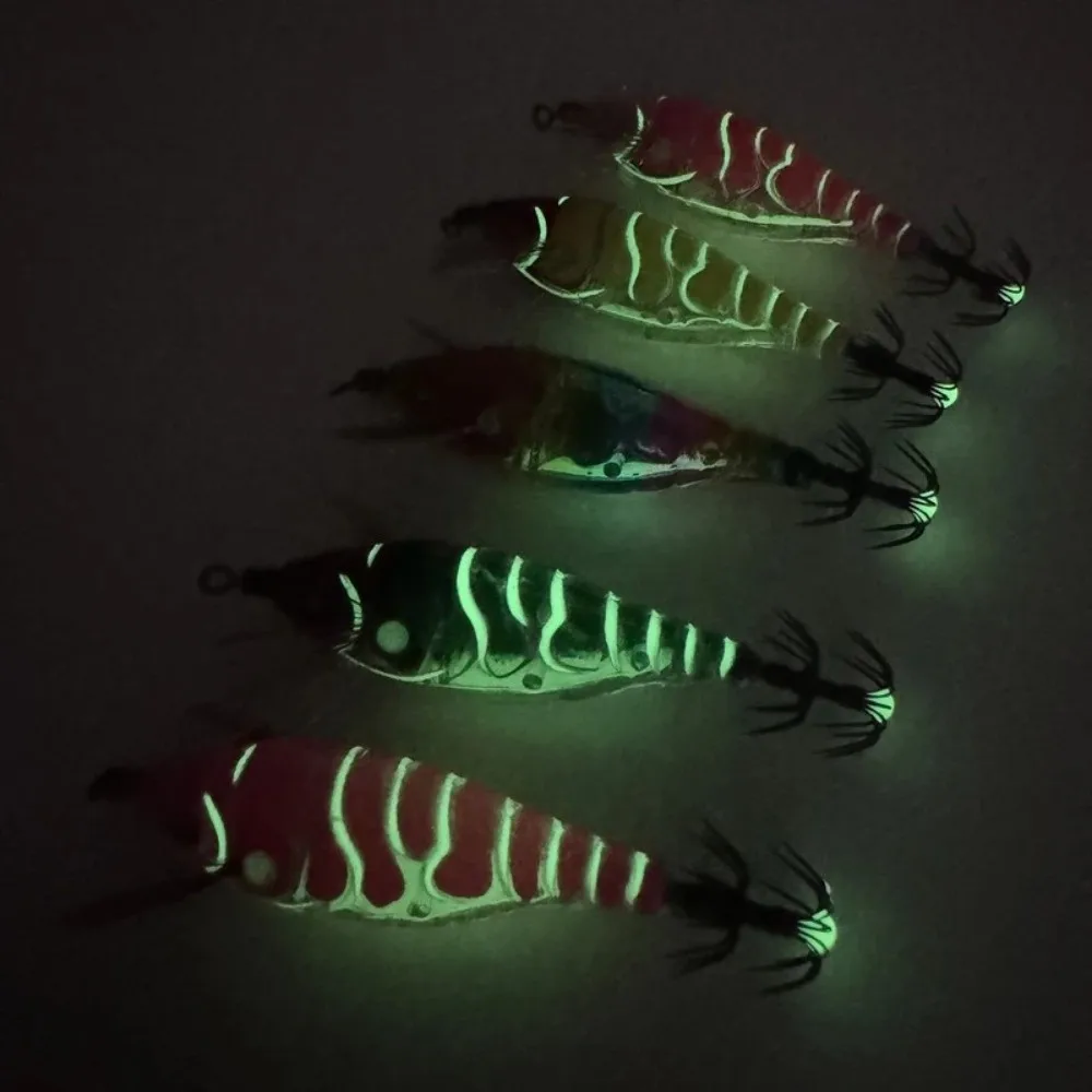 Plantilla luminosa de 75mm/6g, señuelo de pesca con característica luminosa de alta visibilidad, Material de madera, anzuelo japonés, señuelo de Jigging Vertical - imagen 5