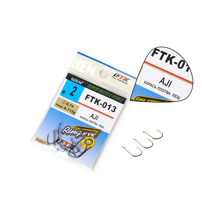 FTK-anzuelos de pesca de acero de alto carbono, anzuelos largos y afilados para pesca invertida, Baithook negro cromado, anillado, corte forjado Marien, 7-10 piezas - imagen 2