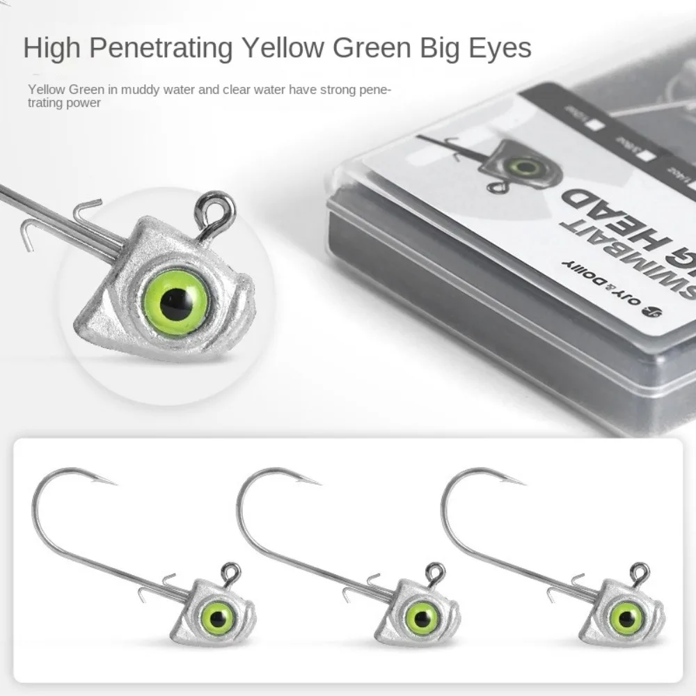 15PCS Metalen Swimbait Haak Jig Head Zilver Lichtgevende Ogen Zeewater Zoetwater Vishaak Hoge Sterkte 3.5g/5g/7g/10g/14g - imagen 3