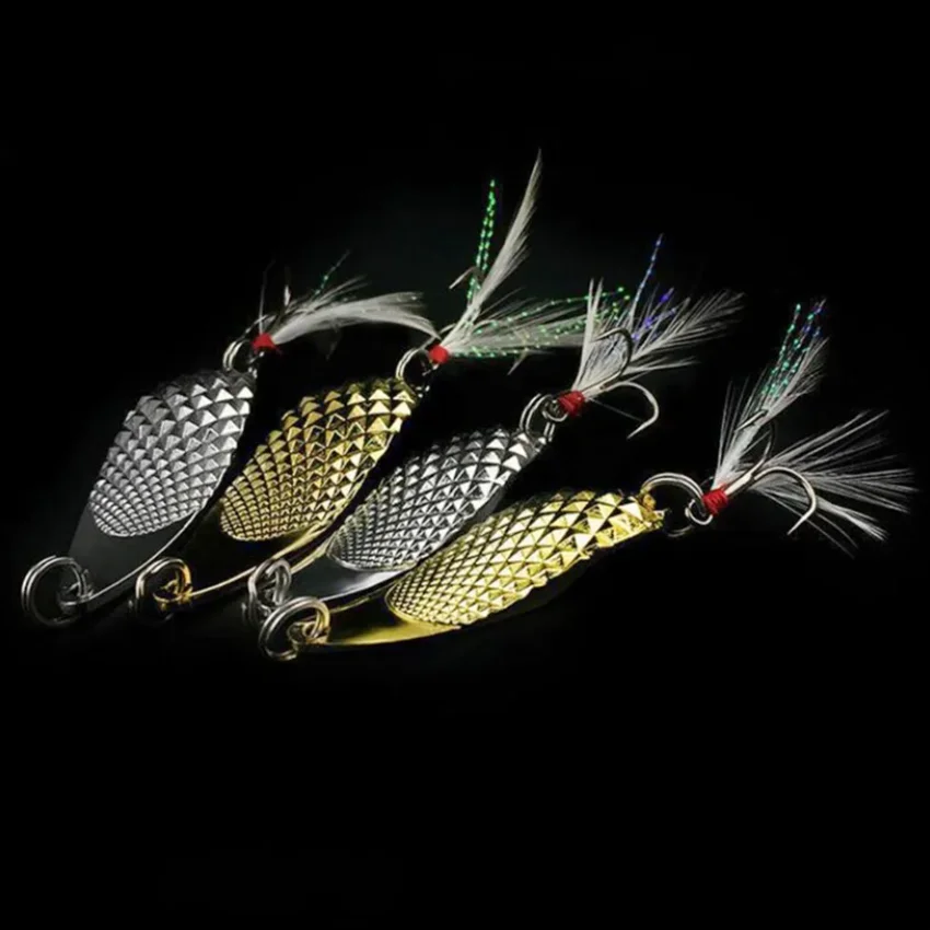 Señuelo de pesca con cuchara giratoria de Metal, cebos duros con lentejuelas, ruido, Paillette, cebo Artificial, anzuelo triple, Swimbait, pesca de carpa - imagen 5