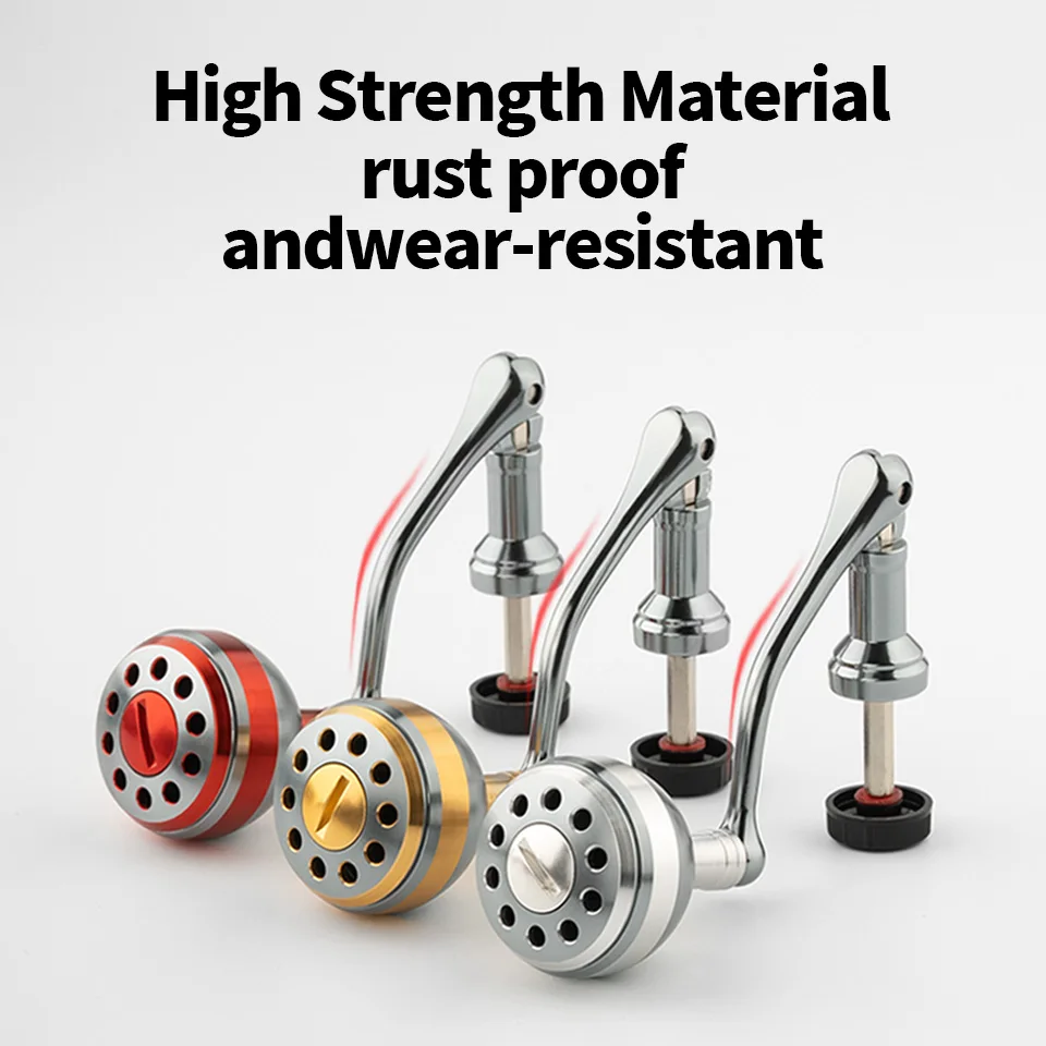 Carretes de pesca giratorios 500-7000, mango de repuesto, agarre de bola de Metal, mango plegable de aleación de aluminio de varios colores - imagen 2