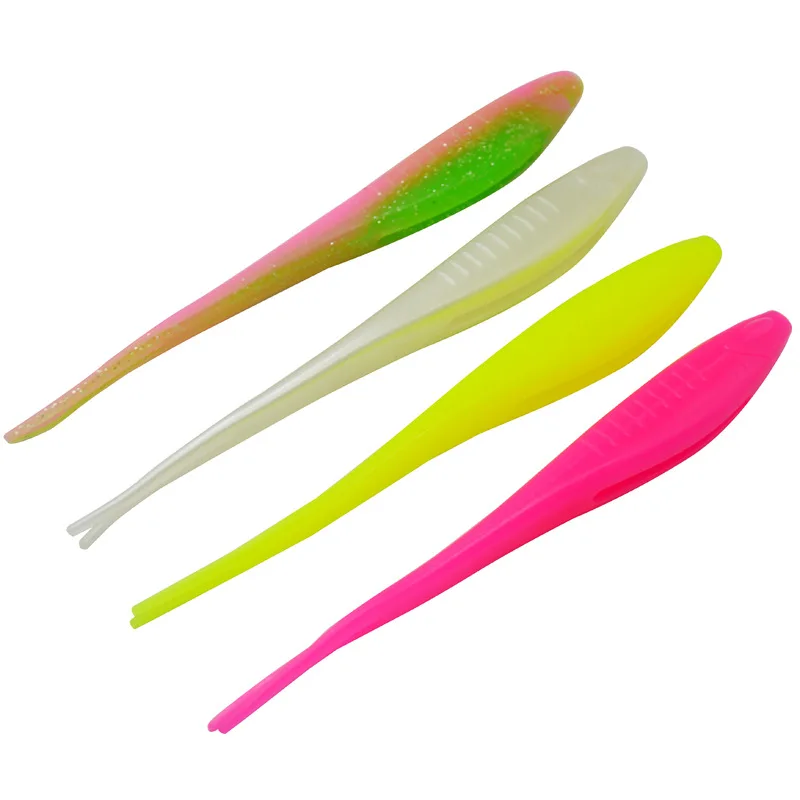 Señuelo de pesca, cebo de cola de horquilla súper suave, señuelos artificiales TPR estirables, 17cm, 15,5g, gusano, paquete de 3 piezas - imagen 4