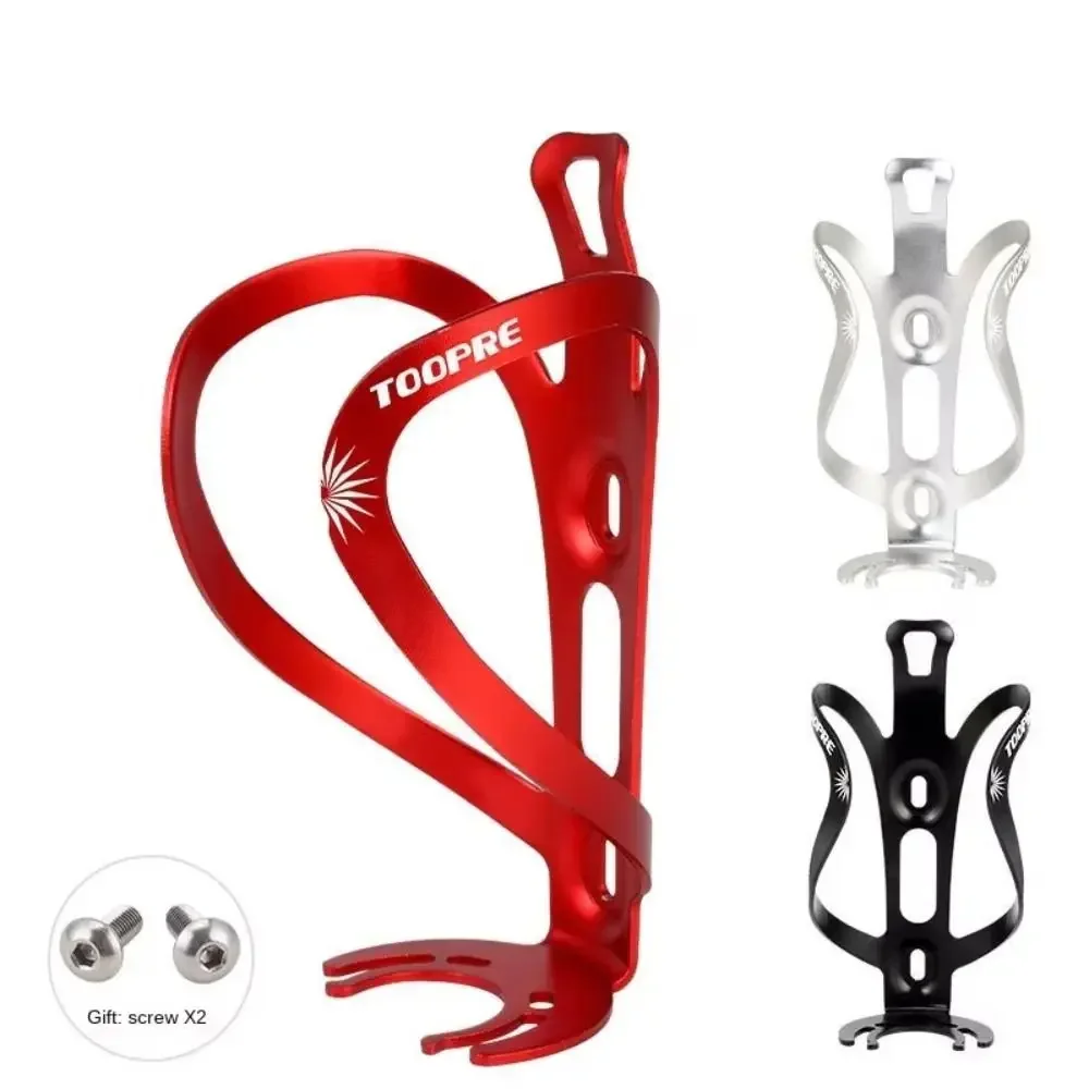 Portabotellas de aleación de aluminio para bicicleta, soporte ultraligero para botella de agua, color rojo, negro y plateado, portavasos para bicicletas de carretera y de montaña - imagen 2