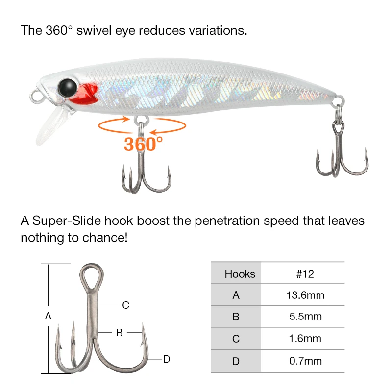 TSURINOYA INTRUDER 71S señuelo que se hunde 71mm 10g trucha grande Crankbait señuelo de pesca pececillo Artificial cebos duros Pike Bass Plug - imagen 5