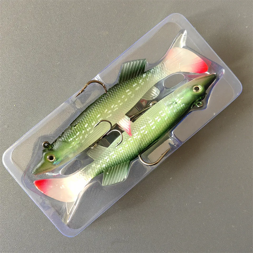 MUKUN jig Head-señuelo de Pesca suave, cebo de goma Artificial, Swimbait, Wobbler, 130mm, 30g - imagen 3