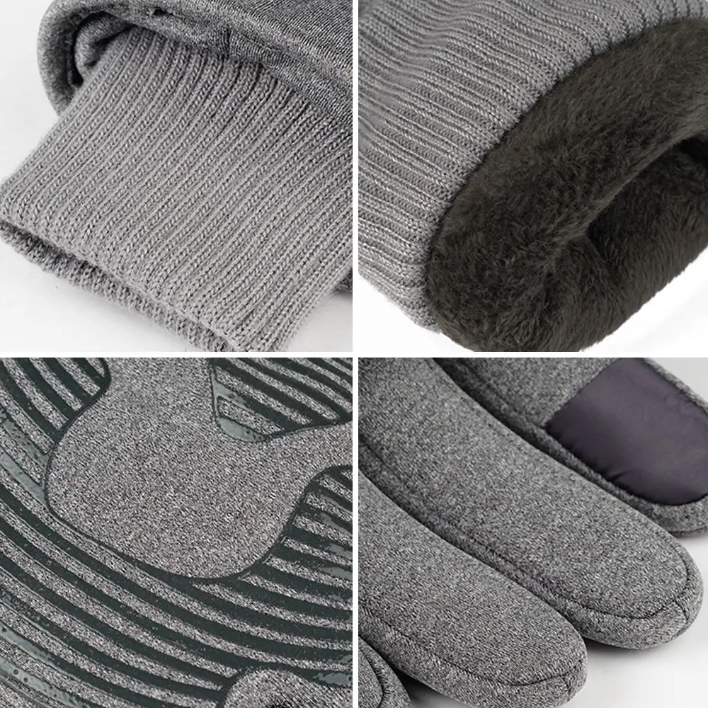 Guantes de felpa a prueba de viento para deportes al aire libre, guantes impermeables para Snowboard, guantes de esquí, guantes térmicos gruesos de lana PU, cálidos para invierno - imagen 5