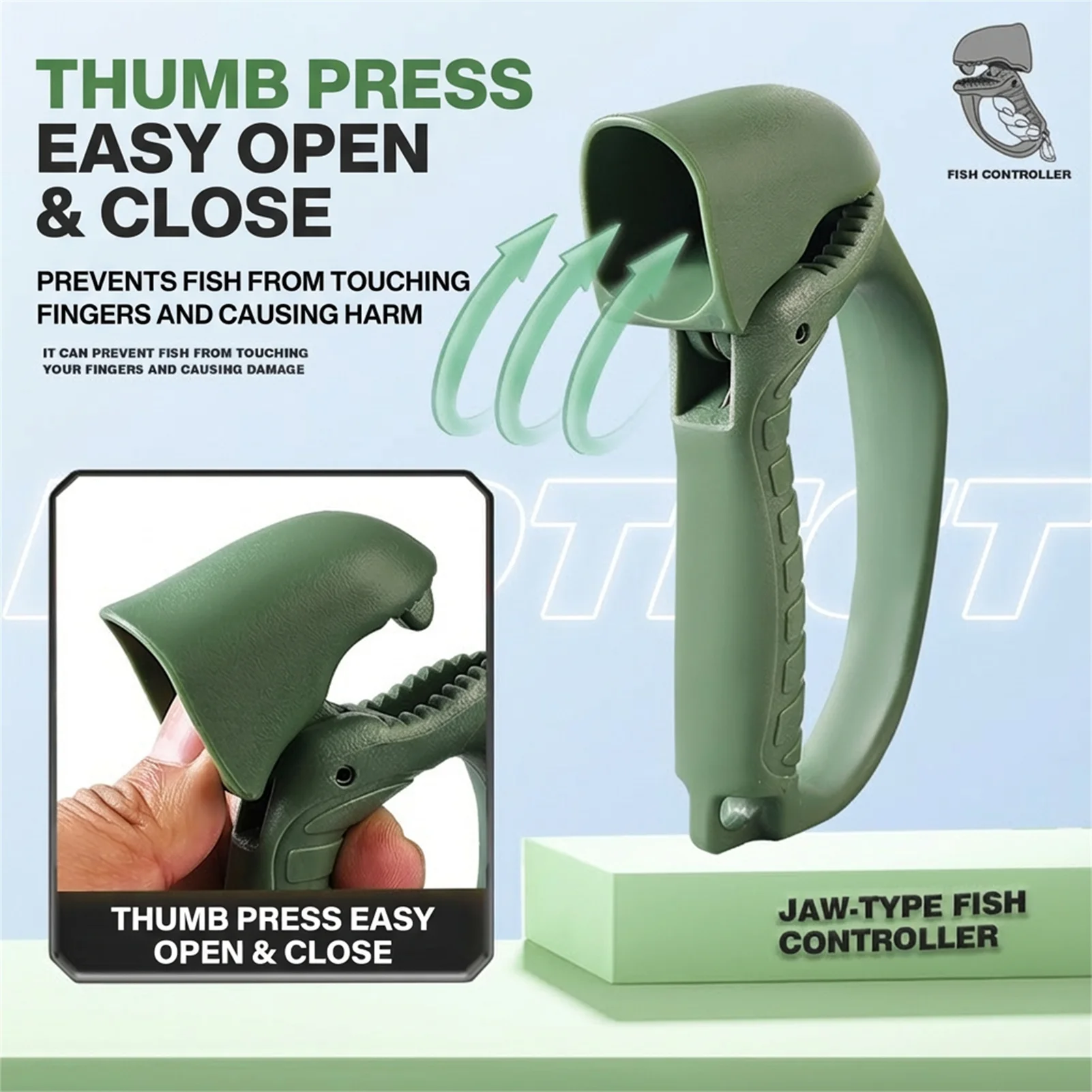 Alicates de pesca de mandíbula de 12,7 cm, herramienta de agarre de labio de pescado de aleación de aluminio con dientes de goma para liberación de captura, engranajes de pesca portátiles - imagen 2