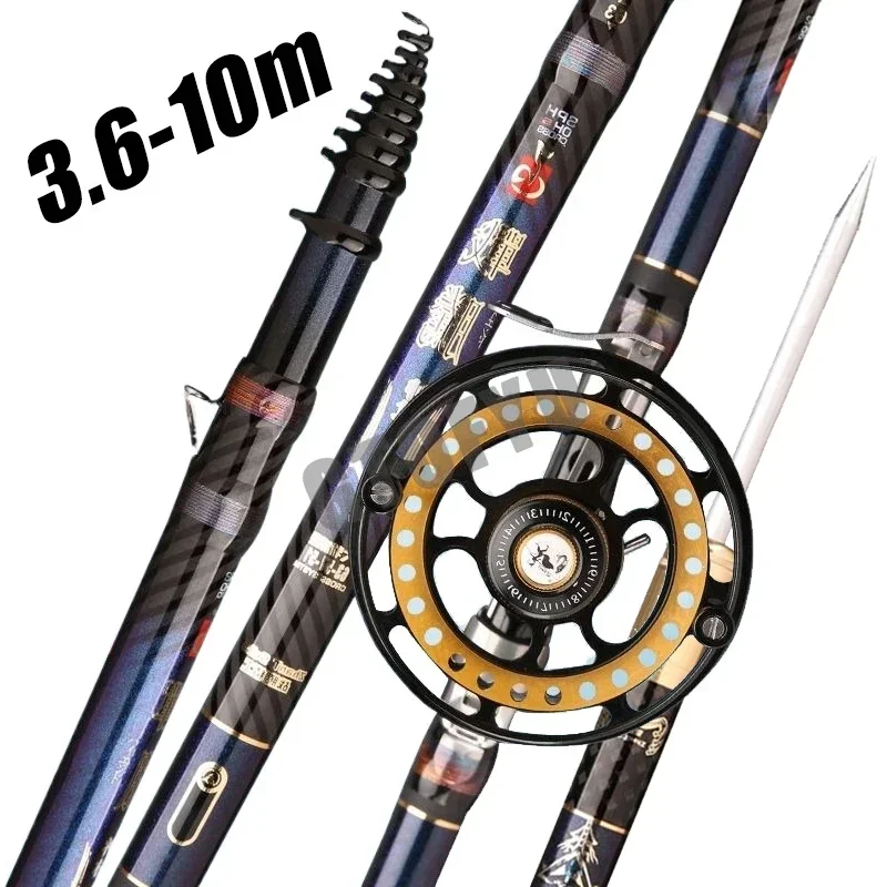Caña de Pesca y Carrete de Carbono Ultraligero – Telescópica