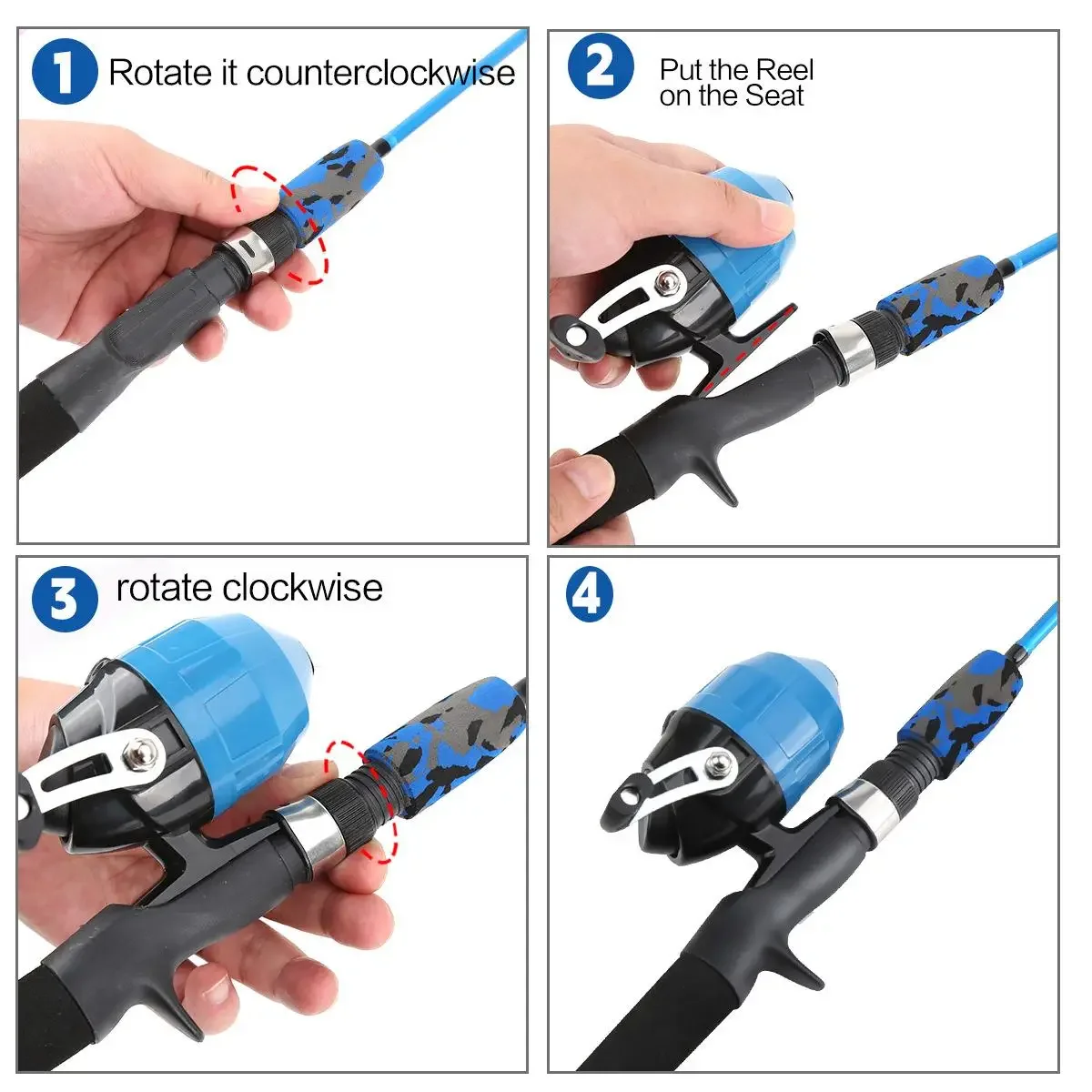 Luya-caña de pescar multifuncional y práctica, rueda de pesca cerrada de doble Color, juego de cañas para niños - imagen 5