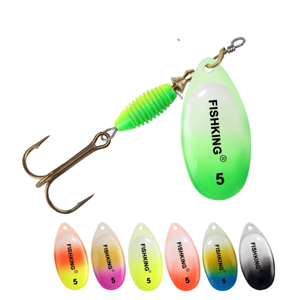 FTK Spinner cebo señuelo de pesca 4g 4,8g 7g 10g 14g cebos artificiales duros de Metal Señuelos de pesca con anzuelo triple aparejos para Lucio - imagen 2