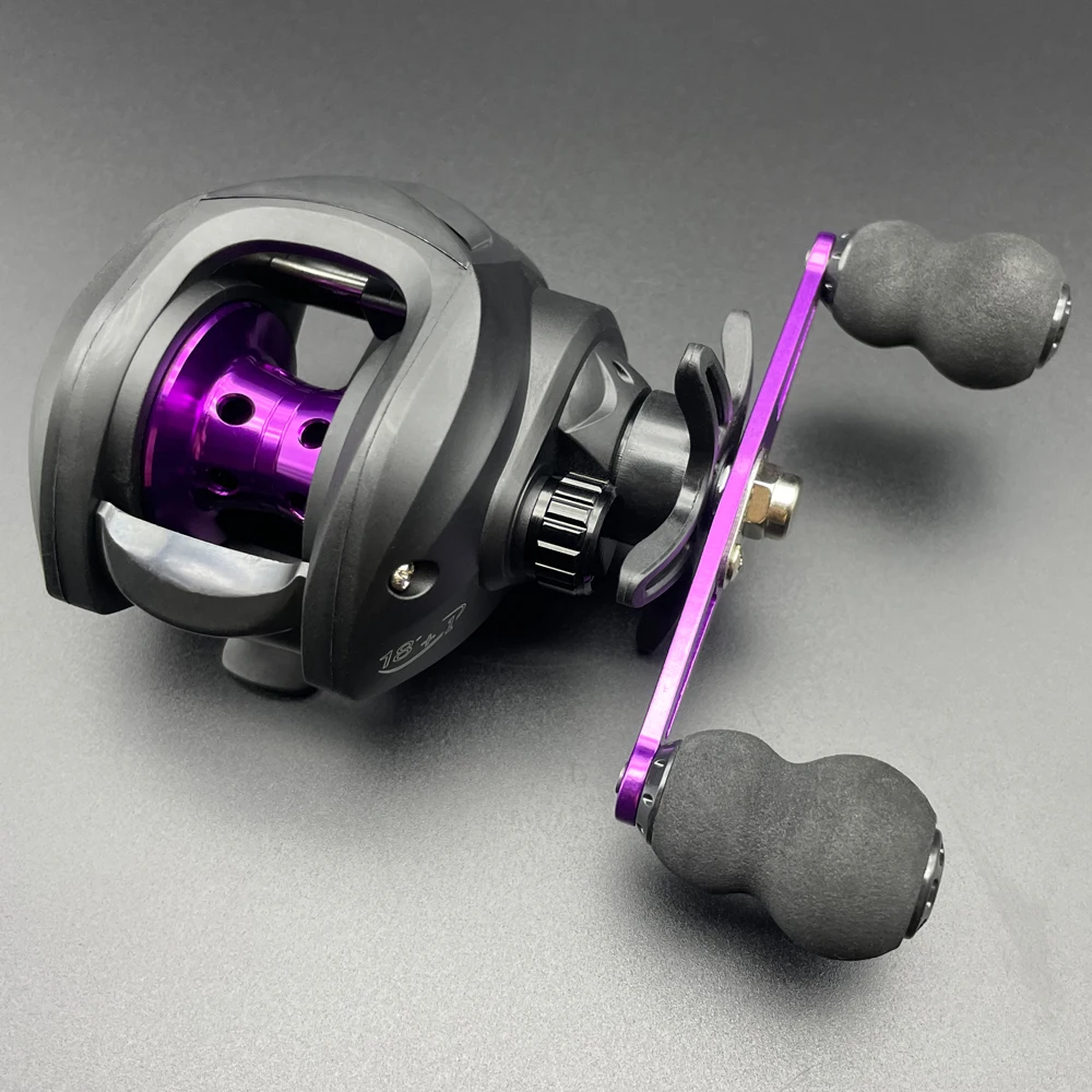 Carrete de pesca giratorio ultraligero ambidiestro con arrastre máximo de 8KG, relación de engranaje 7,2: 1, construcción de aleación de aluminio y PA, aluminio CNC - imagen 3