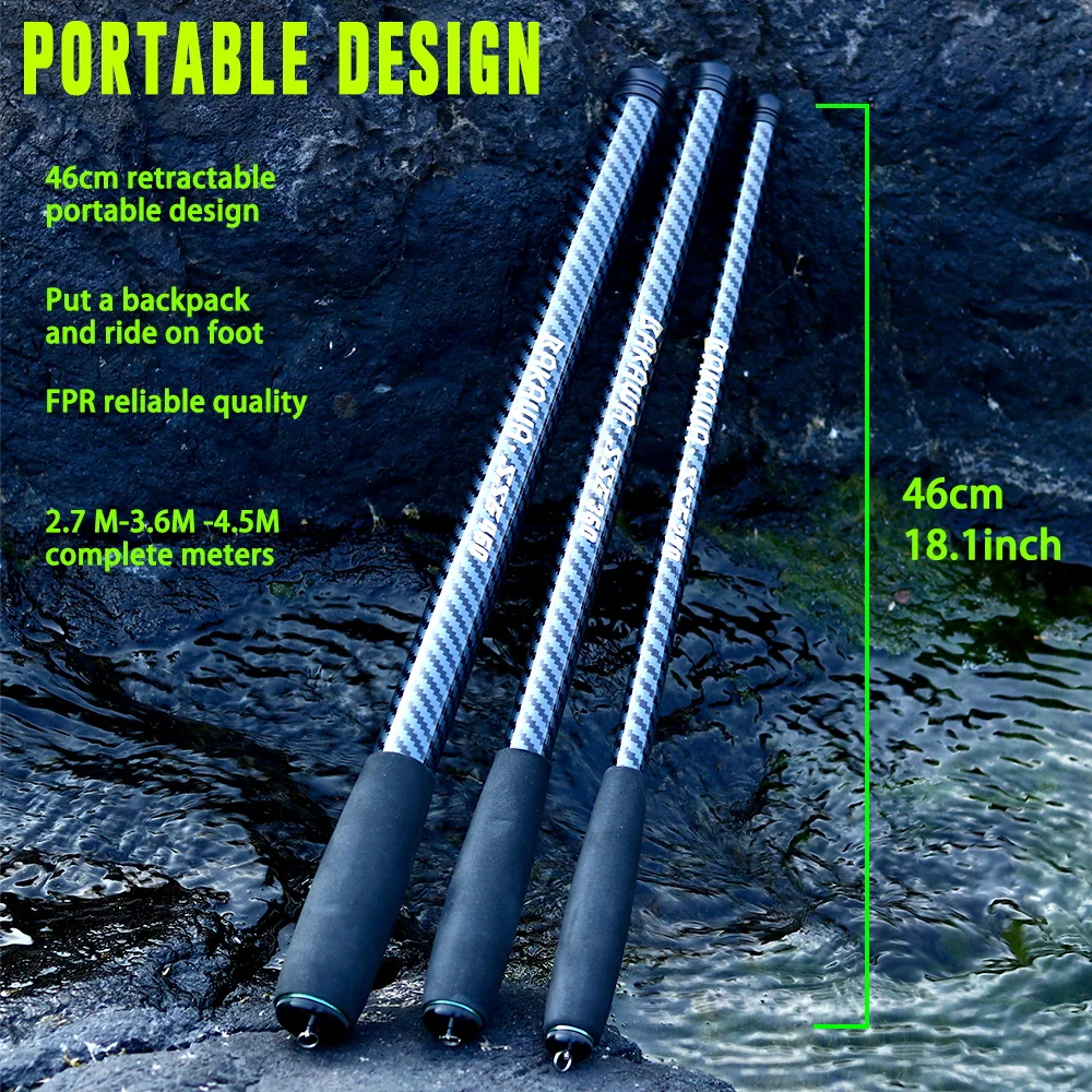 Caña telescópica ultraligera BAKAWA – Portátil 46 cm pesca deportiva - imagen 5