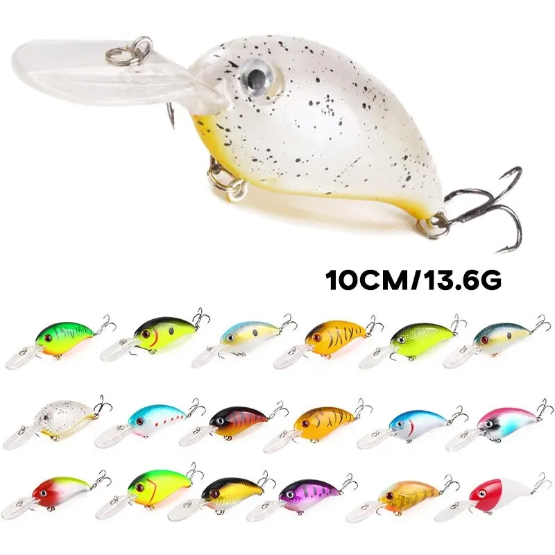 Señuelo de Pesca con manivela, cebo Wobbler 13,6g, 10cm, Minnow Isca, ojos artificiales 3D, señuelos Crankbait para lubina, Lucio, carpa, aparejos de Pesca - imagen 5