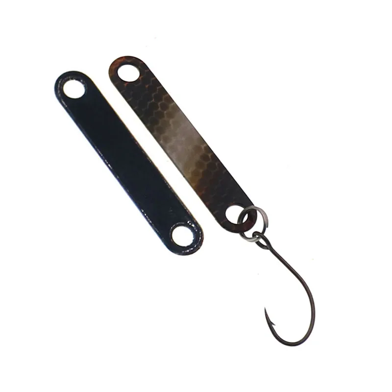 6 unids/lote PescaTrout Stick cuchara de Pesca en hielo 4cm 2g cuchara colorida cebo cobre Metal señuelo de Pesca para trucha Pike perca - imagen 5