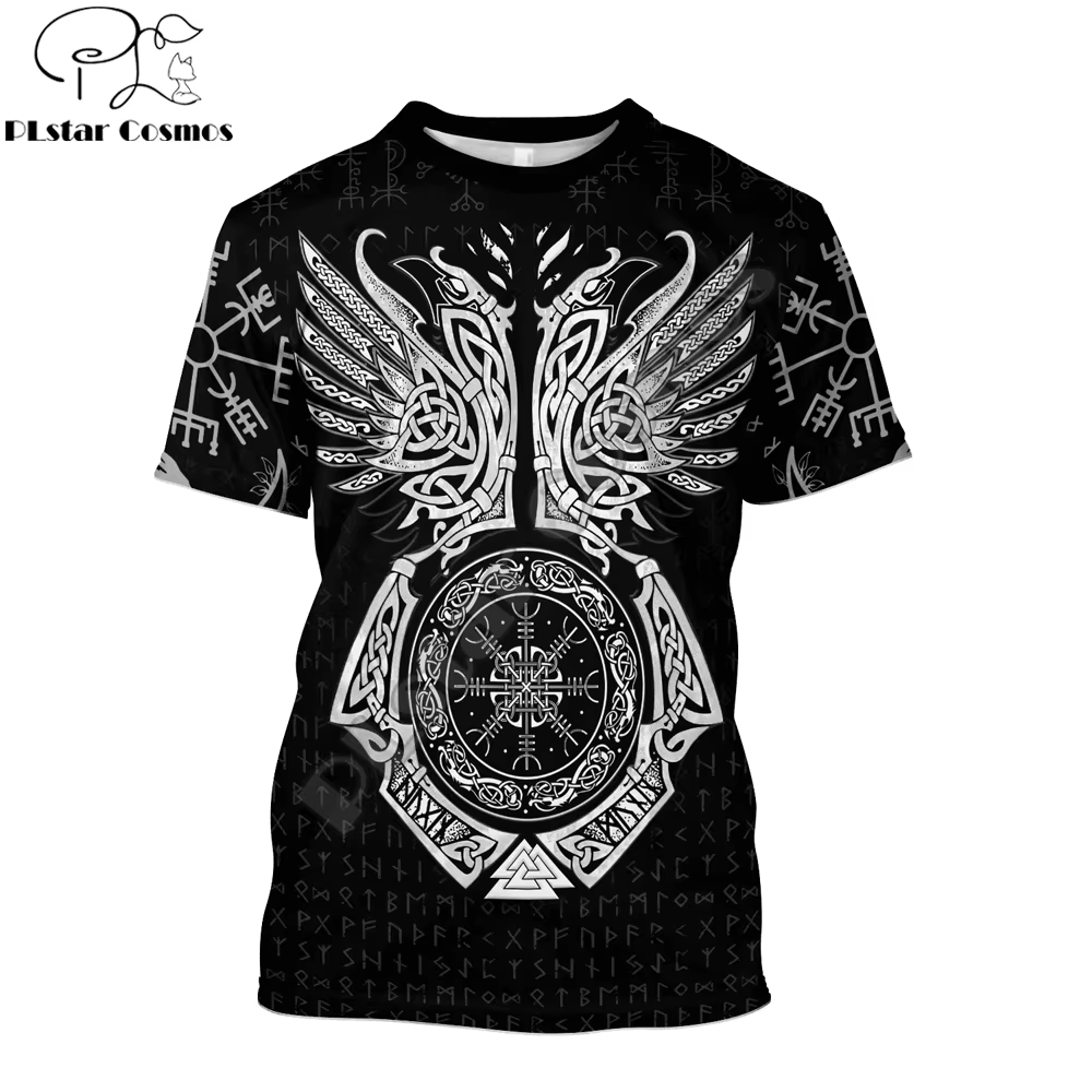 PLstar Cosmos Huginn – Camiseta y pantalón corto 3D Cuervo de Odín